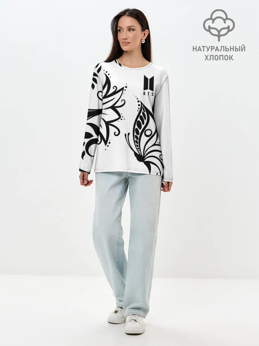 Лонгслив женский. Хлопок / BTS
