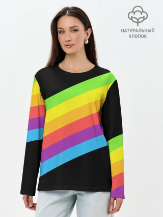 Лонгслив женский. Хлопок / НЕОНОВЫЕ ЛИНИИ
