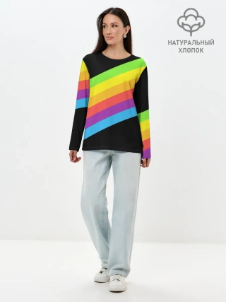 Лонгслив женский. Хлопок / НЕОНОВЫЕ ЛИНИИ