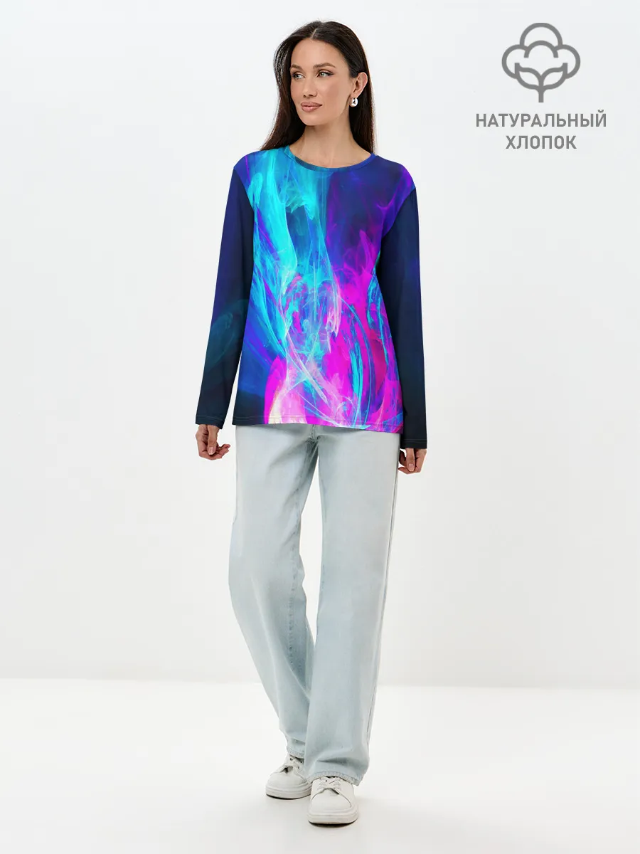 Лонгслив женский. Хлопок / НЕОНОВЫЕ КРАСКИ