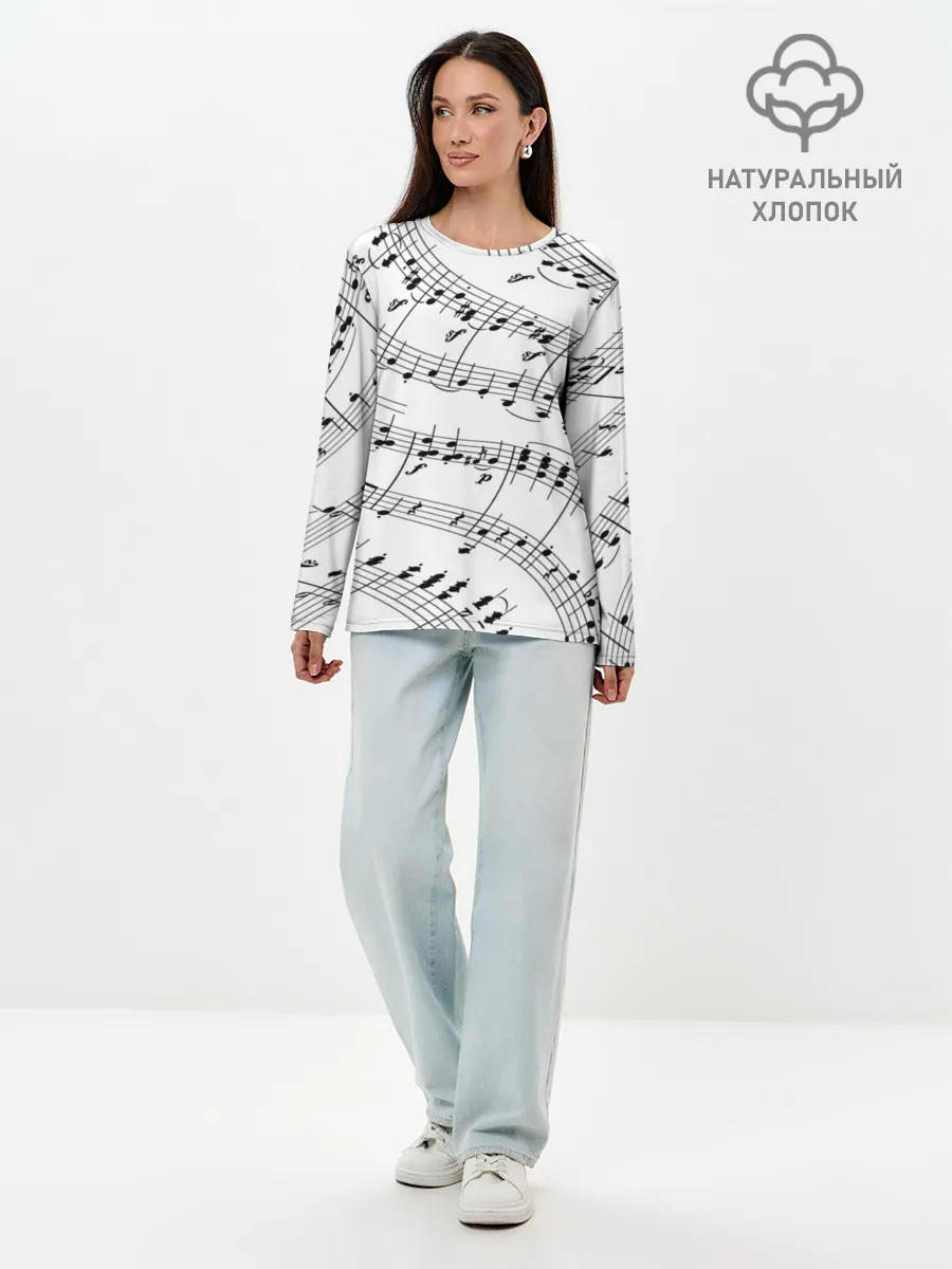 Лонгслив женский. Хлопок / Melody | Текстура