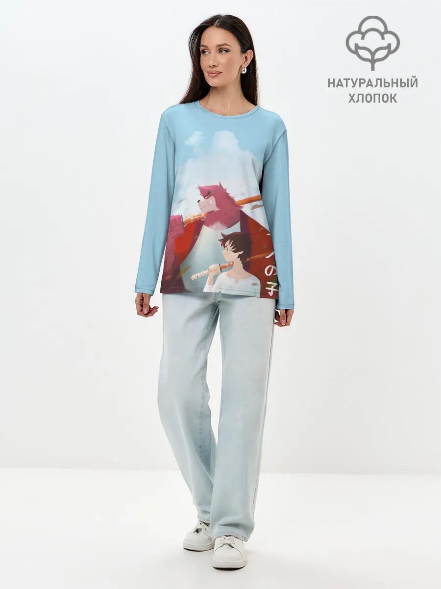 Лонгслив женский. Хлопок / Куматэцу и его ученик