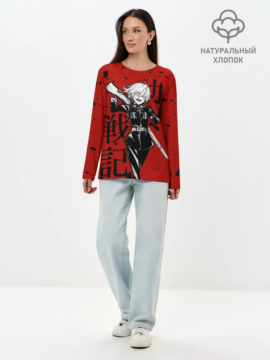 Лонгслив женский. Хлопок / Дьявол