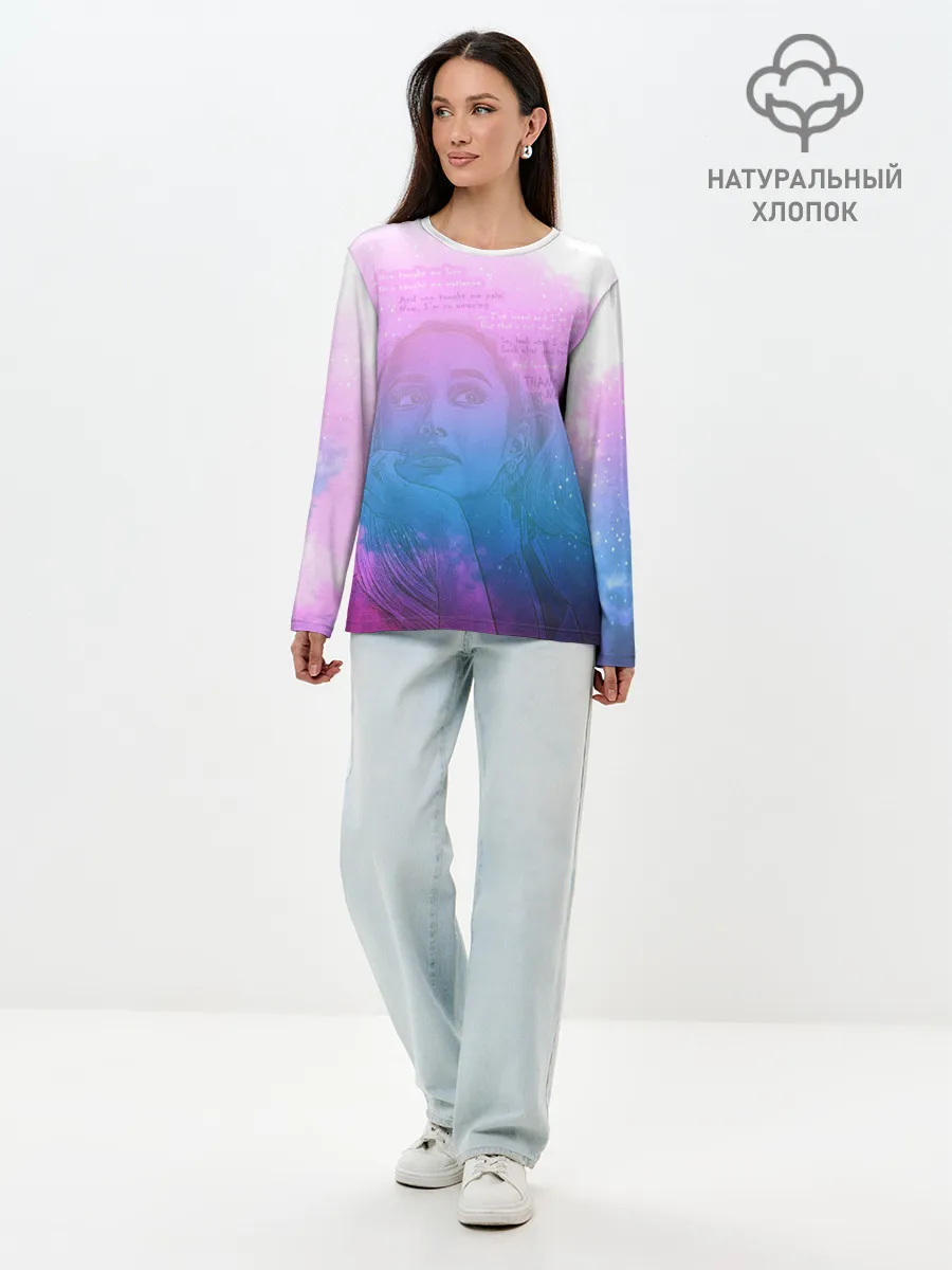 Лонгслив женский. Хлопок / Ariana Grande Thank You, Next