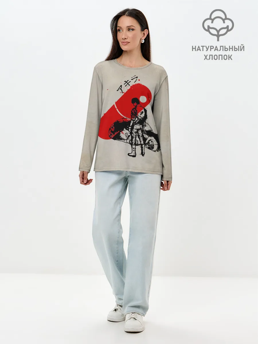 Лонгслив женский. Хлопок / Ink