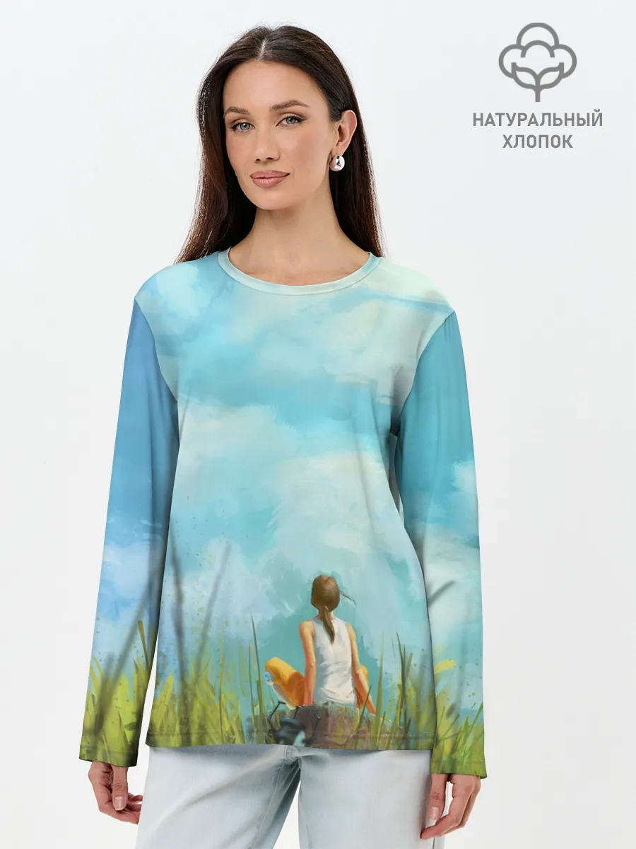 Лонгслив женский. Хлопок / Cloud ART