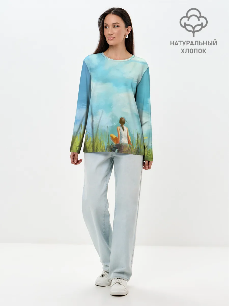 Лонгслив женский. Хлопок / Cloud ART