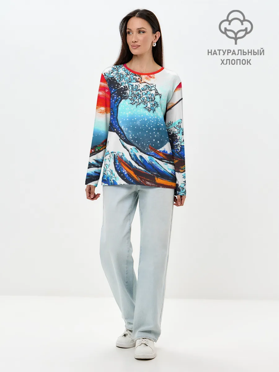 Лонгслив женский. Хлопок / Ghost of Tsushima.
