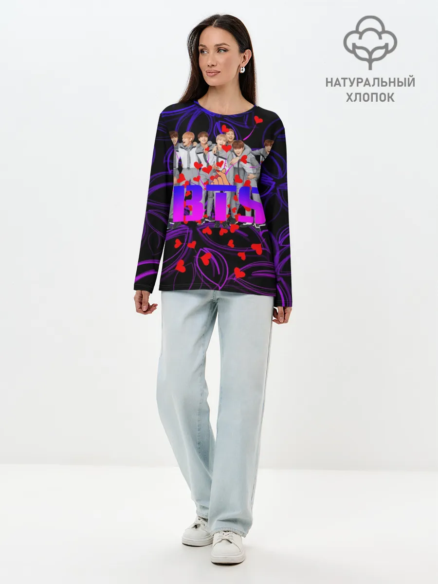 Лонгслив женский. Хлопок / BTS | Бойбенд