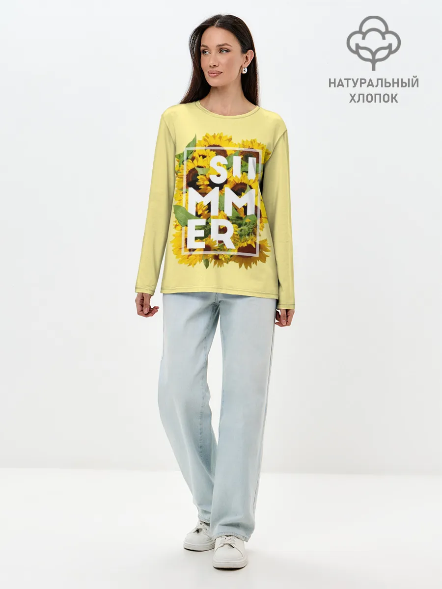 Лонгслив женский. Хлопок / Лето