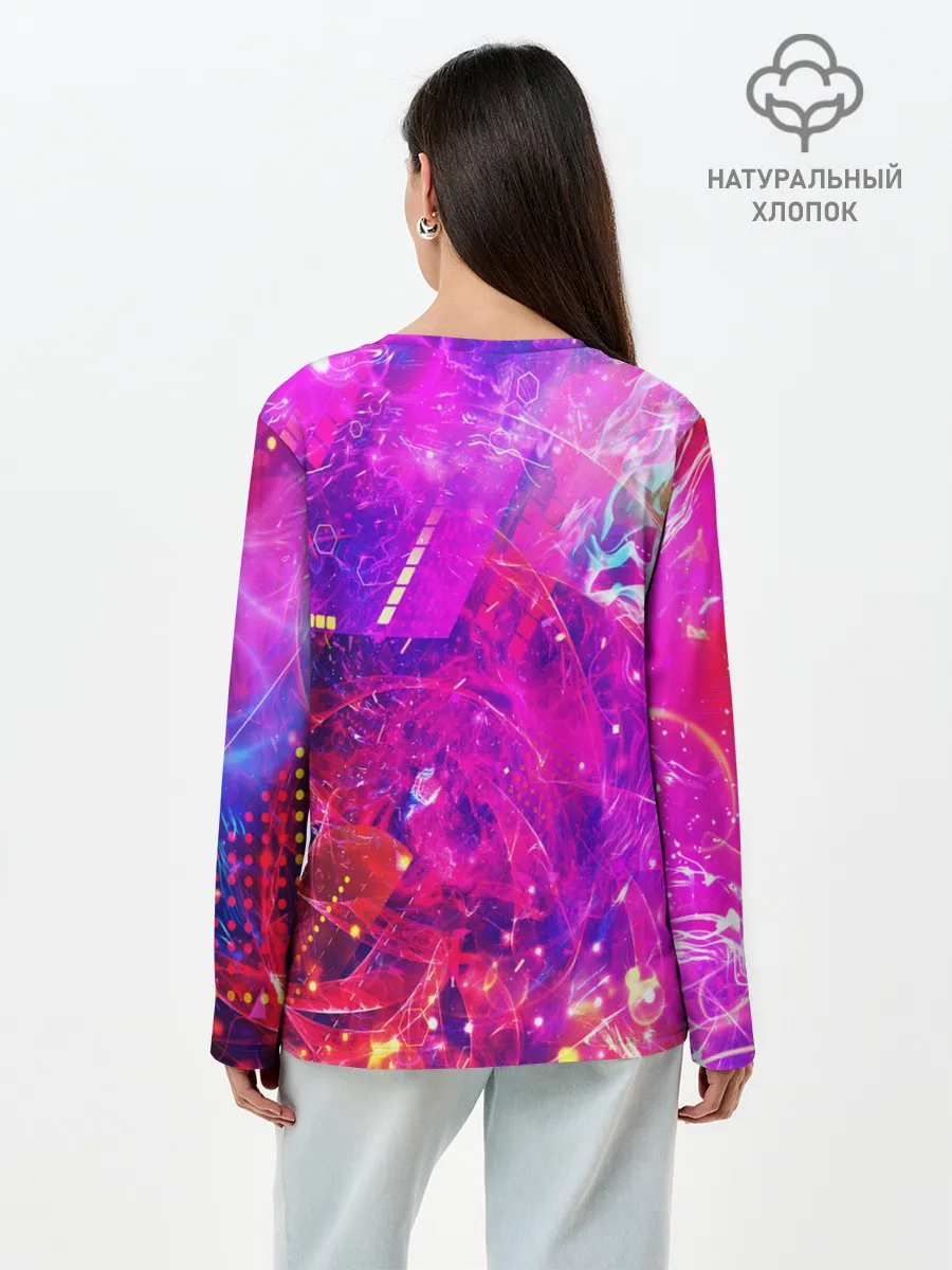 Лонгслив женский. Хлопок / ABSTRACT