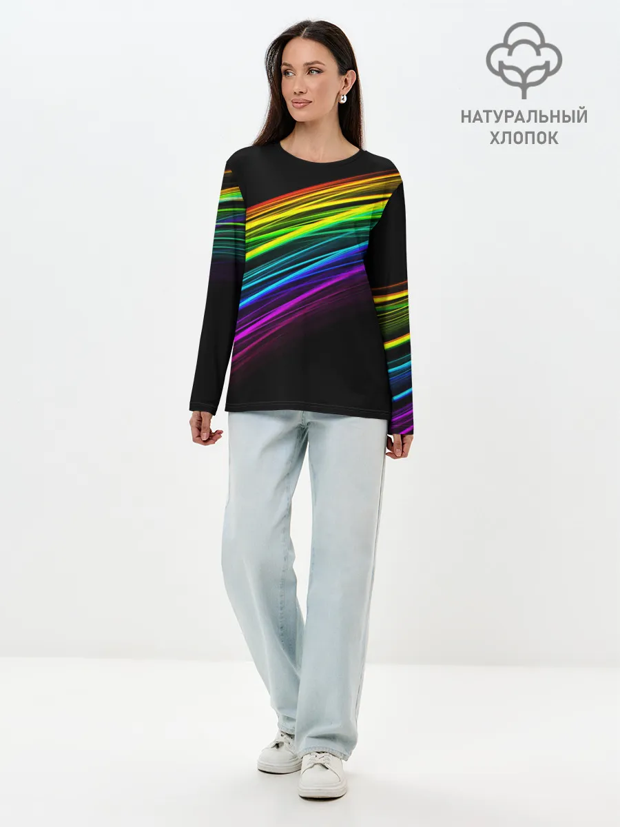 Лонгслив женский. Хлопок / АБСТРАКЦИЯ