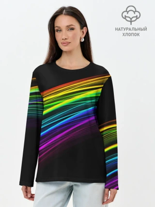 Лонгслив женский. Хлопок / АБСТРАКЦИЯ