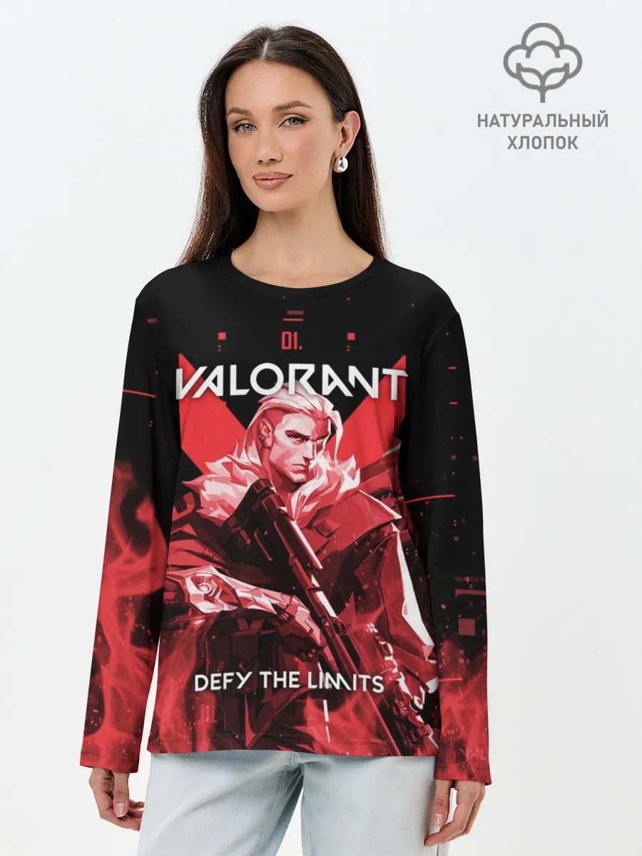Лонгслив женский. Хлопок / VALORANT SOVA