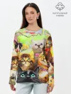 Лонгслив женский. Хлопок / КОТЫ