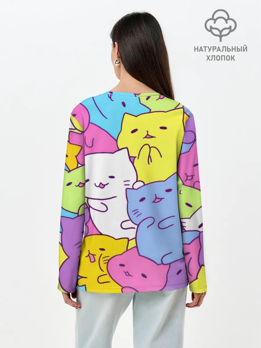 Лонгслив женский. Хлопок / МИЛЫЕ КОТЯТКИ