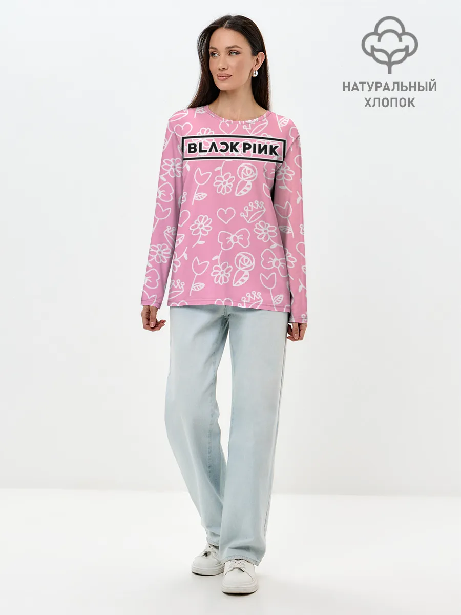 Лонгслив женский. Хлопок / BlackPink