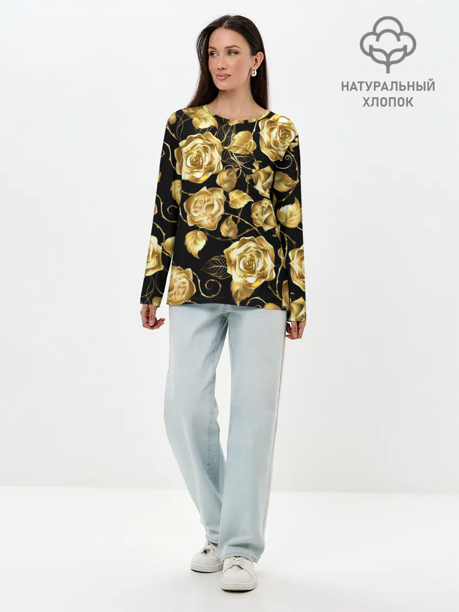 Лонгслив женский. Хлопок / Golden Roses