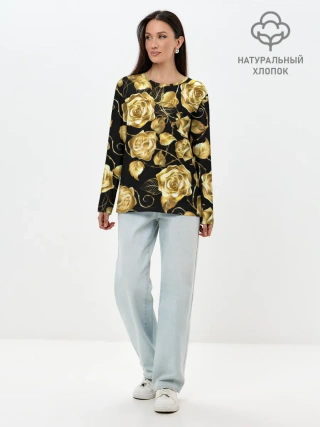 Лонгслив женский. Хлопок / Golden Roses
