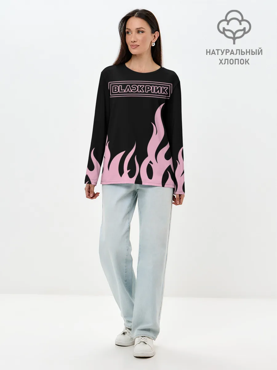 Лонгслив женский. Хлопок / BlackPink