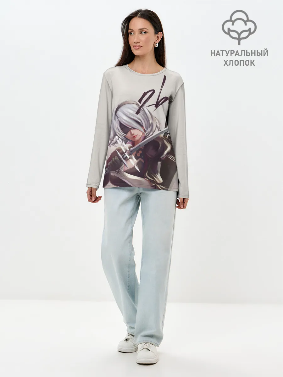 Лонгслив женский. Хлопок / 2b