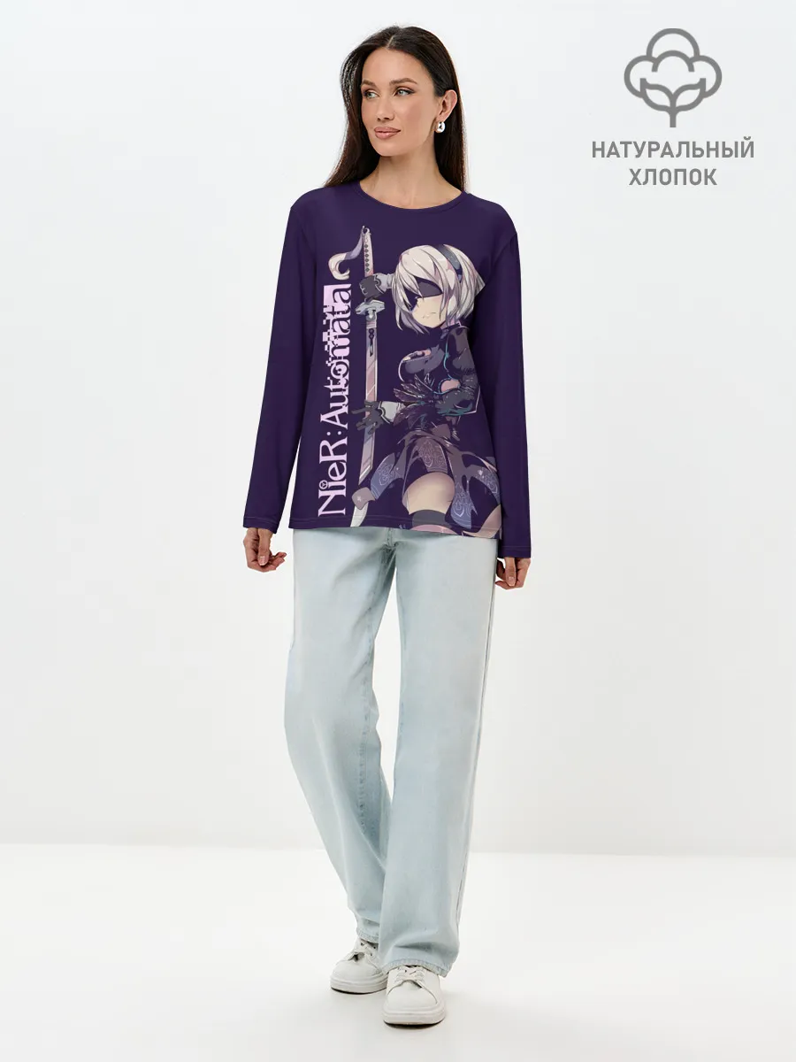 Лонгслив женский. Хлопок / Nier Automata