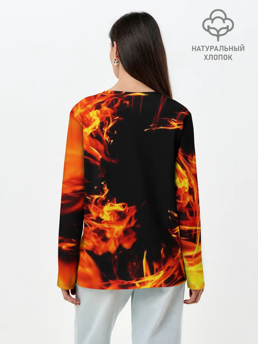 Лонгслив женский. Хлопок / ОГОНЬ | FIRE