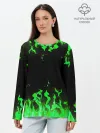 Лонгслив женский. Хлопок / GREEN FIRE | ОГОНЬ