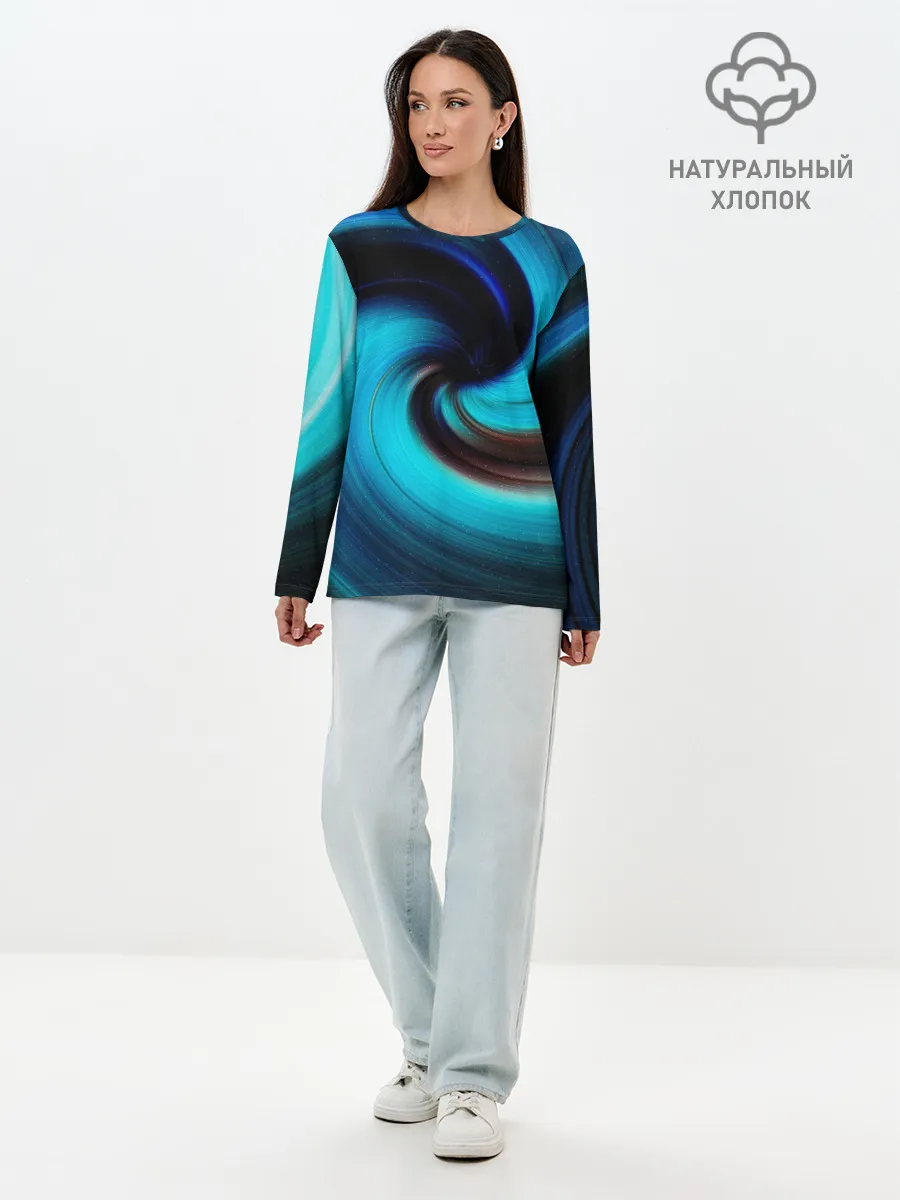 Лонгслив женский. Хлопок / BLUE HOLE | SPACE