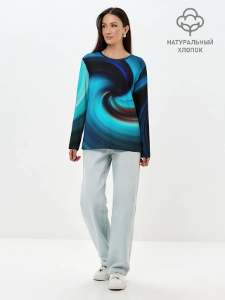 Лонгслив женский. Хлопок / BLUE HOLE | SPACE