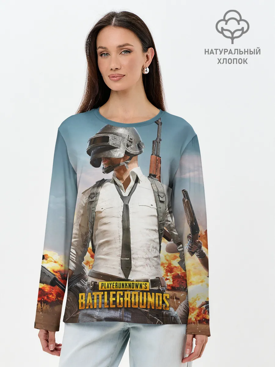 Лонгслив женский. Хлопок / PUBG