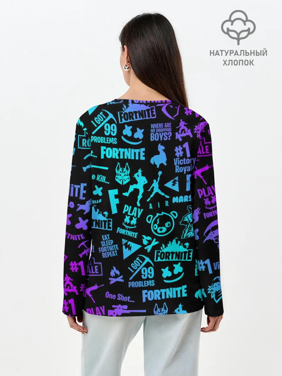 Лонгслив женский. Хлопок / FORTNITE