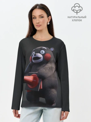 Лонгслив женский. Хлопок / Kumamon прикрылся