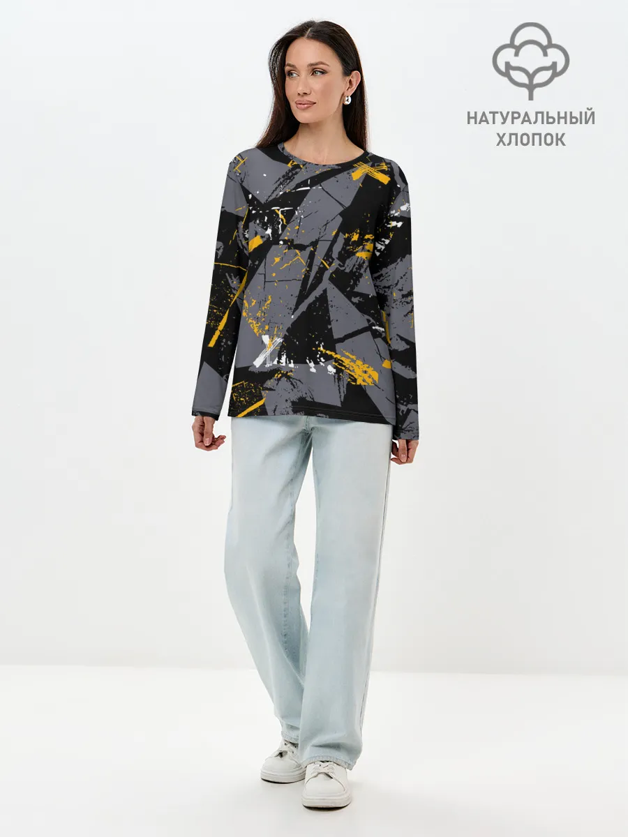 Лонгслив женский. Хлопок / Спортивный стиль