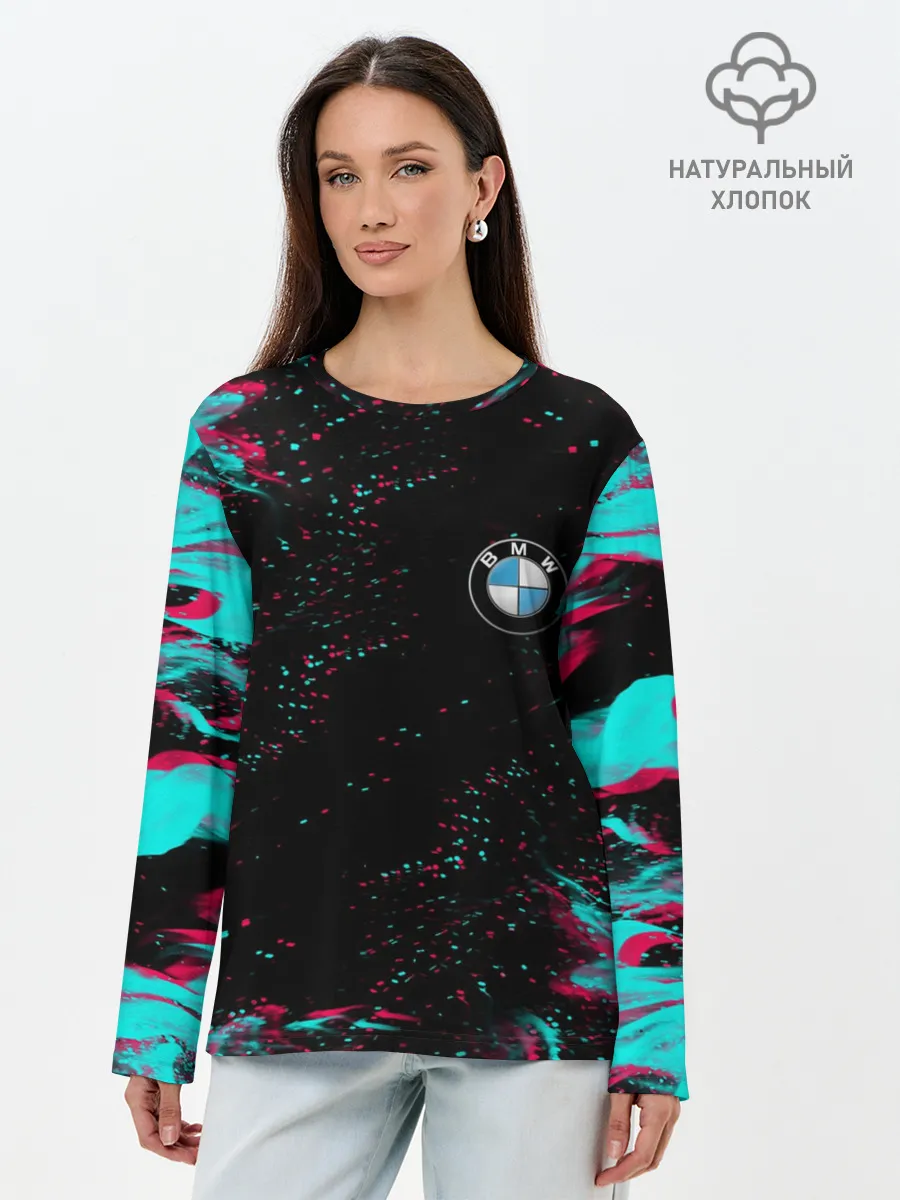 Лонгслив женский. Хлопок / BMW