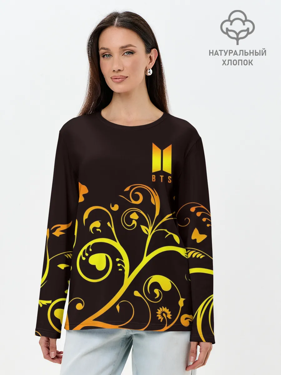 Лонгслив женский. Хлопок / BTS
