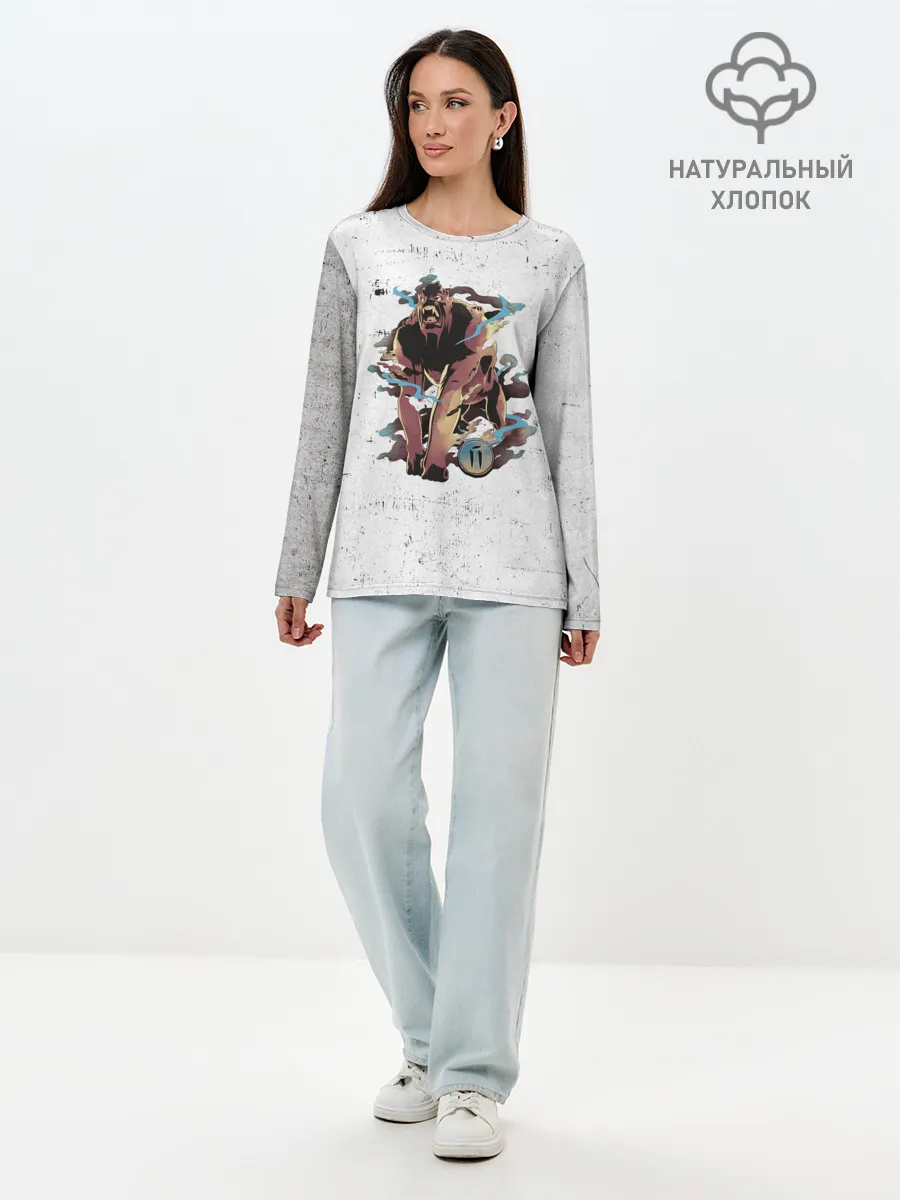 Лонгслив женский. Хлопок / Гнев смертных грехов