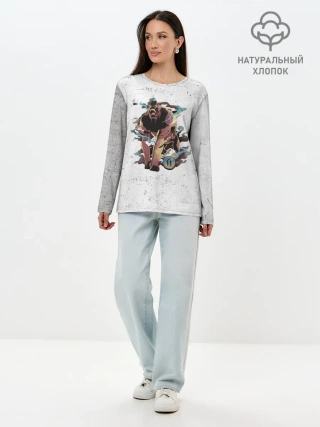 Лонгслив женский. Хлопок / Гнев смертных грехов