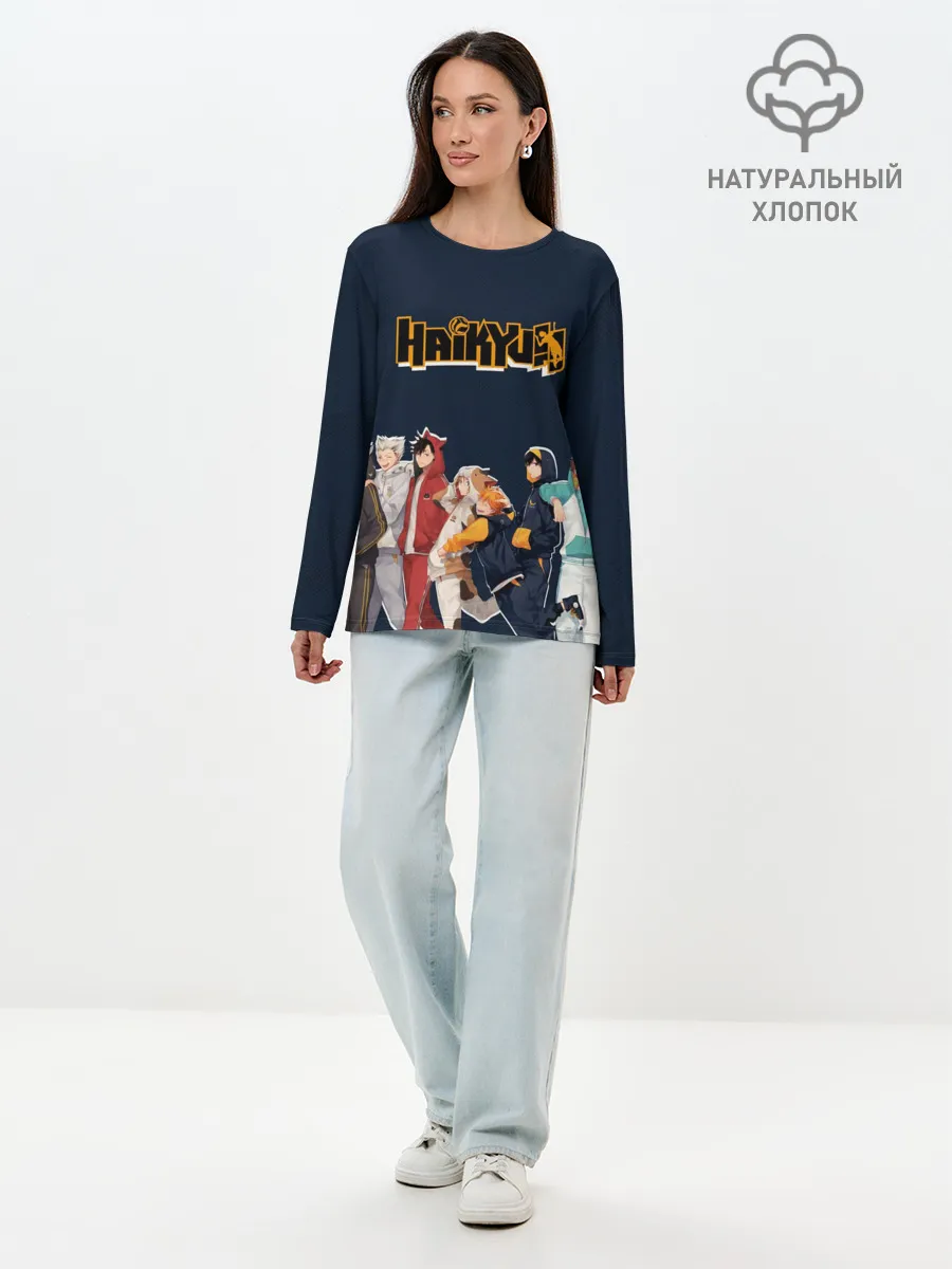 Лонгслив женский. Хлопок / Haikyuu