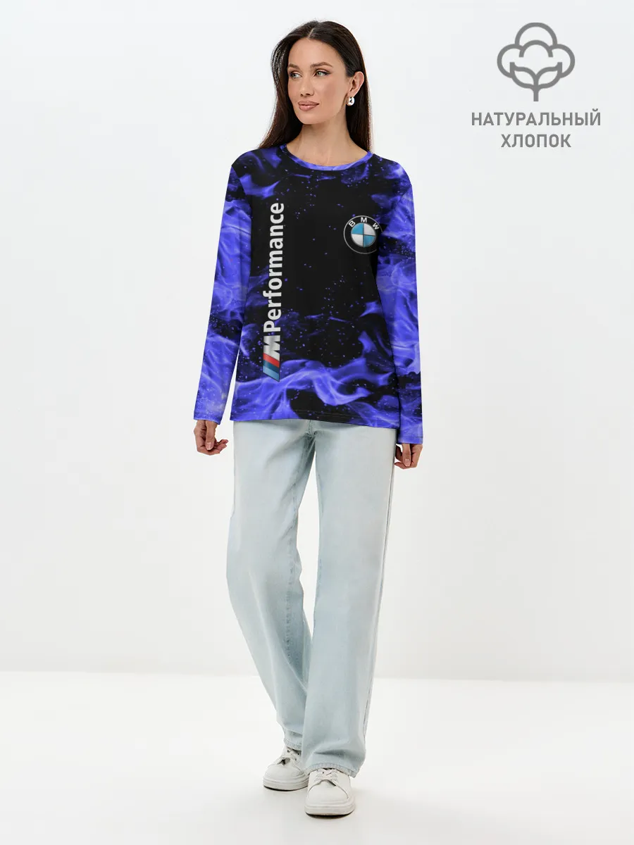 Лонгслив женский. Хлопок / BMW