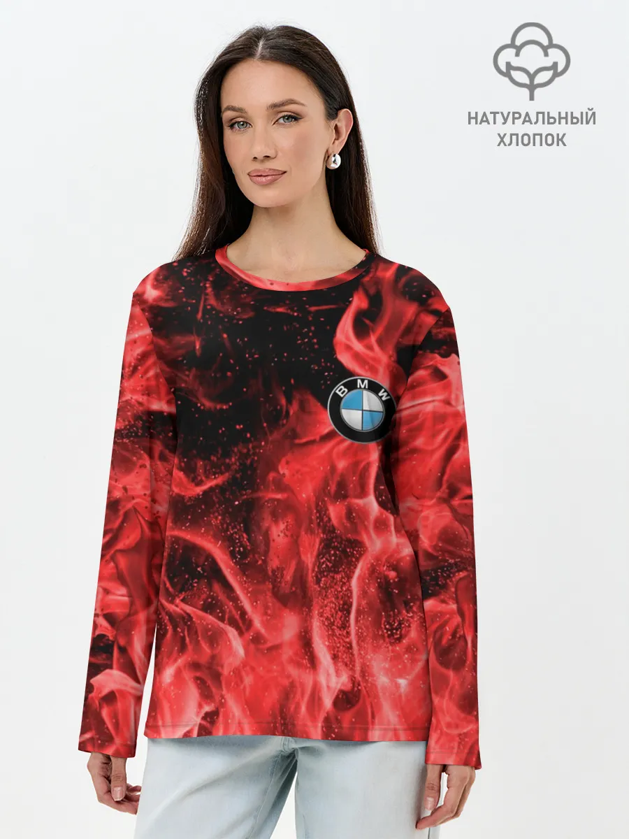 Лонгслив женский. Хлопок / BMW