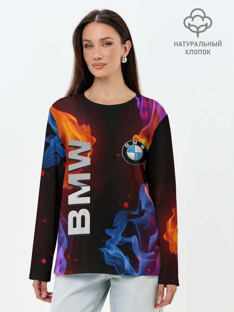 Лонгслив женский. Хлопок / BMW