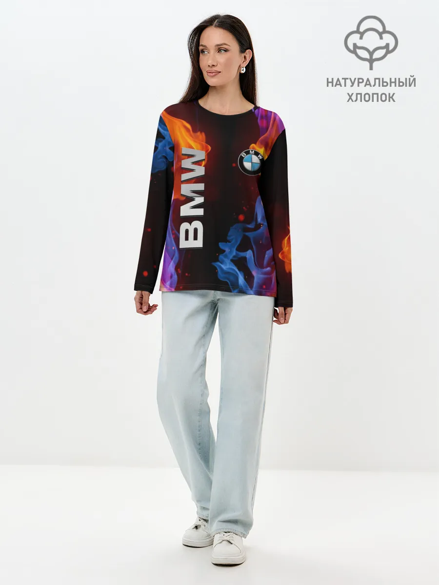 Лонгслив женский. Хлопок / BMW