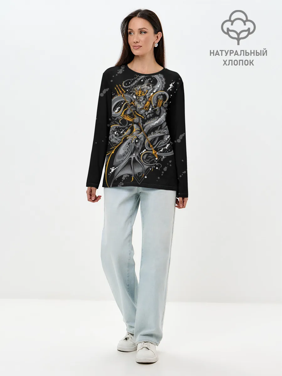 Лонгслив женский. Хлопок / Сражение Зевса