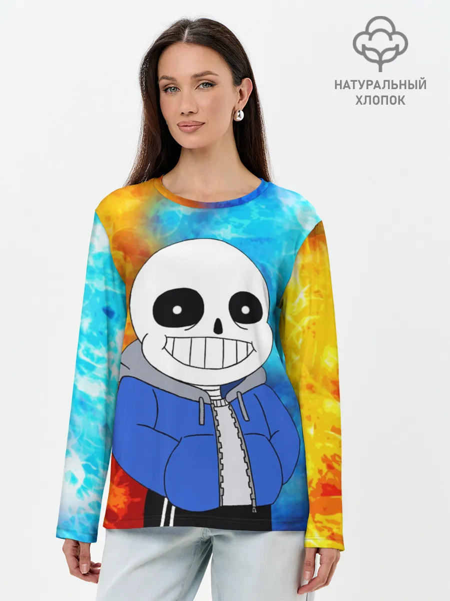 Лонгслив женский. Хлопок / Sans | Огни