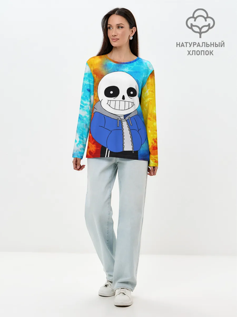 Лонгслив женский. Хлопок / Sans | Огни