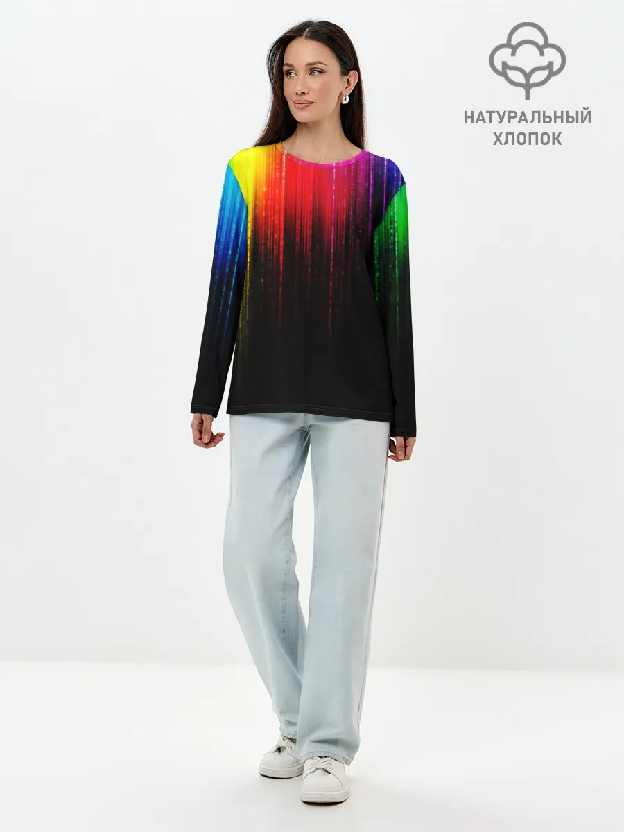 Лонгслив женский. Хлопок / КРАСКИ ГРАДИЕНТ