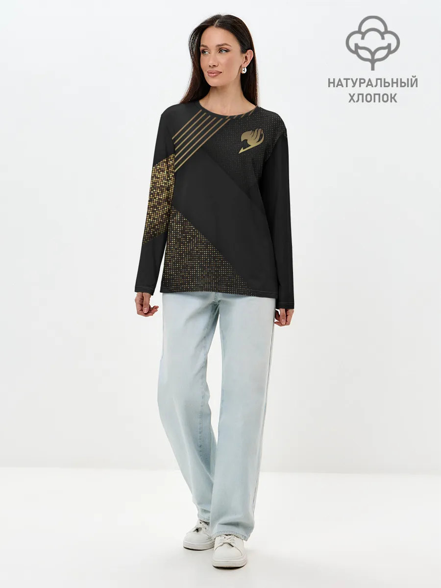Лонгслив женский. Хлопок / Хвост Феи геометрия
