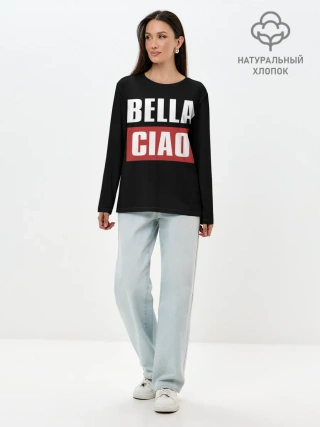 Лонгслив женский. Хлопок / Бумажный Дом