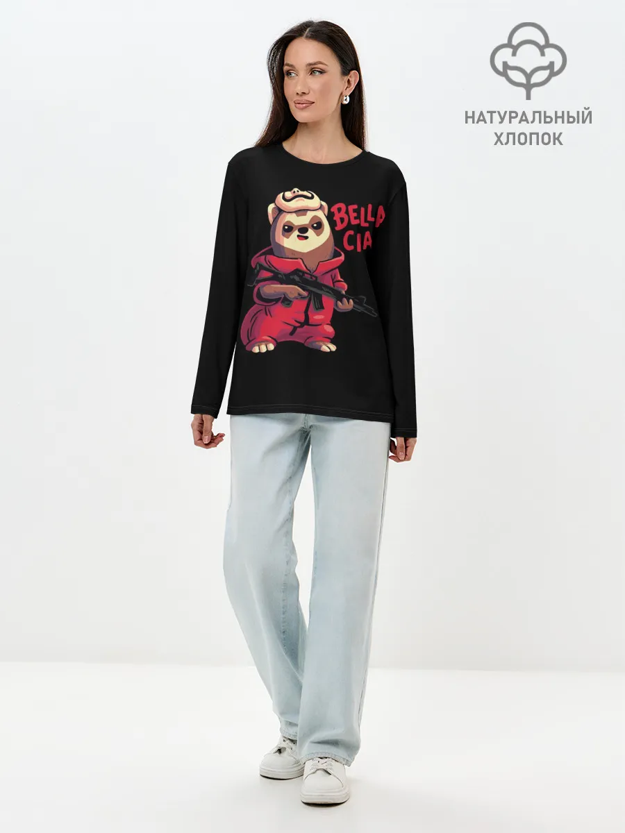 Лонгслив женский. Хлопок / Бумажный Дом